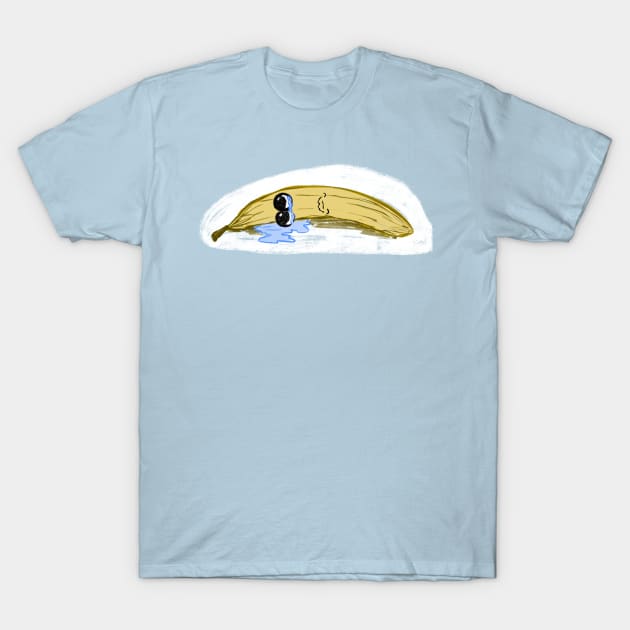 Lonely Crying Banana Lying Down You Hurt My Peelings T-Shirt by SubtleSplit